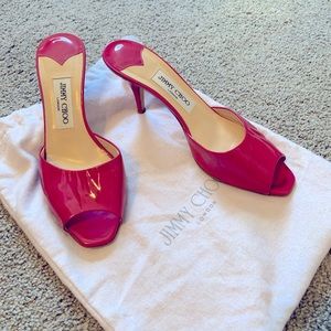 Jimmy Choo Raspberry Peeptoe Pumps